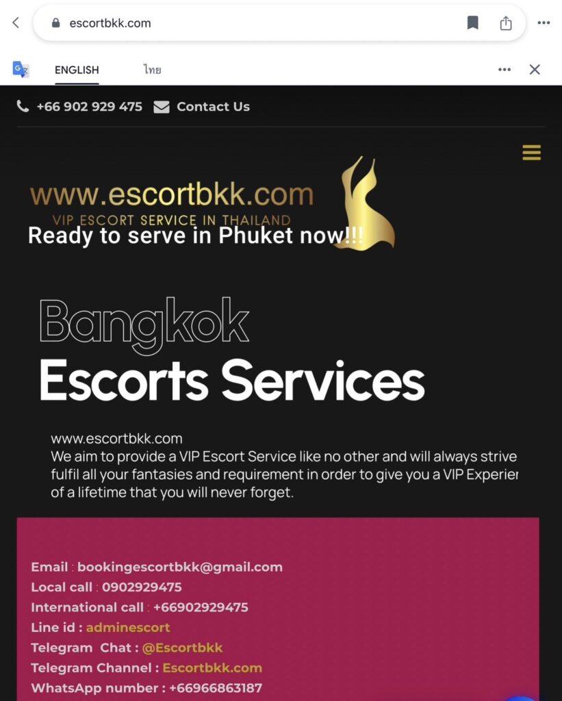 Thai Escort porn Agency Service